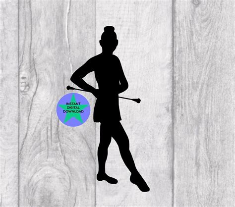 Majorette Svg Baton Twirling Svg Kickline Dance Silhouette Cricut