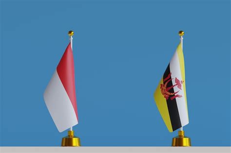 Premium Photo D Illustrations Of National Flags Indonesia And Brunei