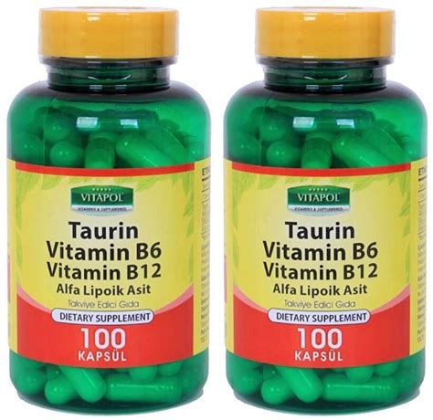 Vitapol Taurine 500 Mg Taurin 2x100 Kapsül Alpha Lipoic Acid Vitamin B6