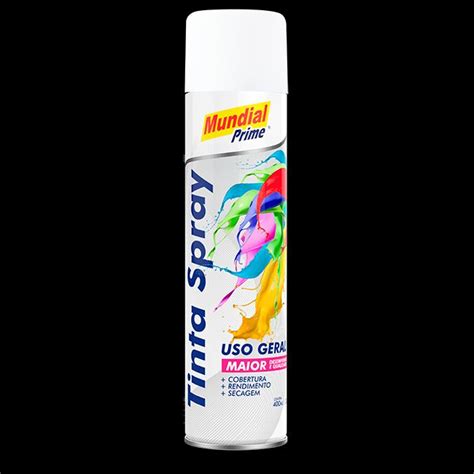 Tinta Spray Uso Geral Branco Fosco Ml Mundial Prime Na Macripar