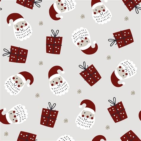 Premium Vector Seamless Pattern With Santa Vector