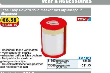 Tesa Easy Cover Folle Masker Met Afplaktape In Dispenser Aanbieding Bij