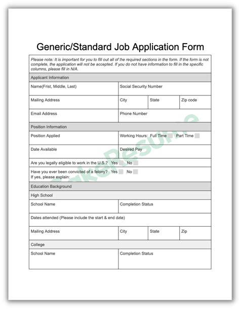 Free Job Application Forms With Tips And Guide Cakeresume