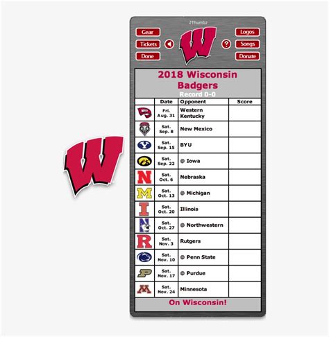 Get Your 2018 Wisconsin Badgers Football Schedule App - Ncaa Wisconsin ...