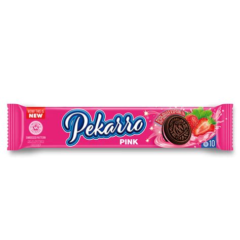 Печенье сахарное Pekarro pink с какао, начинкой с клубничным вкусом и ...