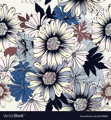 Floral Seamless Background With Flowers Royalty Free Vector