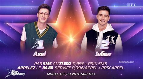 Estimations Star Academy Finale Axel Julien Les Derni Res