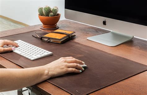 Flat Large Small Green Leather Desk Mat 3rd Anniversary T Etsy