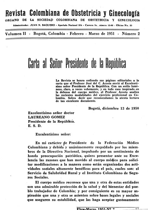 Pdf Carta Al Señor Presidente De La República