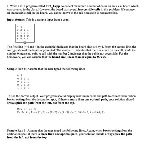 Solved 1 Write A C Program Called Hw21cpp To Collect