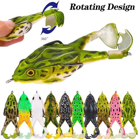 Double Propeller Frog Soft Baits Shad Soft Lure Jigging Fishing Lure