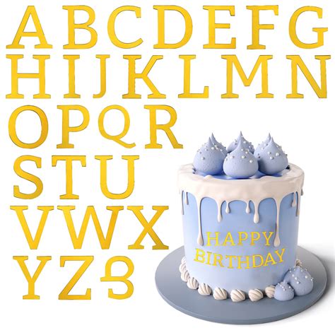 Buy Acrylic Alphabet Cake Topper Gold Cake Letters Decoration Diy