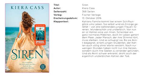 [rezension] Siren Von Kiera Cass Schreiben Und Lesen Mit Tintenhexe