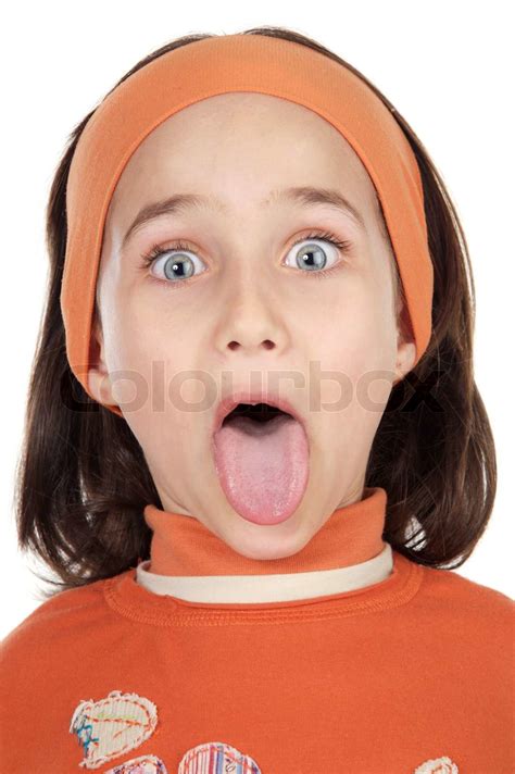 Girl Sticking Out Her Tongue Stock Image Colourbox