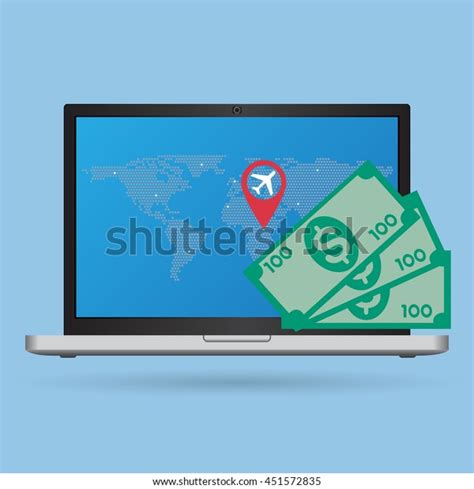 Concept Laptop Computer Travel Around World Stock Vector (Royalty Free ...