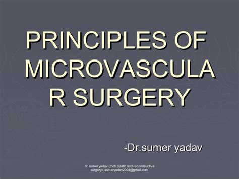 principles of microvascular surgery