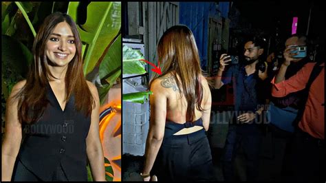 Nice Tattoo - Jiya Shankar Looking Gorgeous in Black arrives for a ...