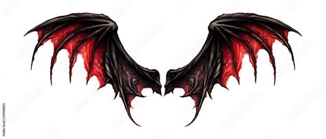 Demon Wings Isolated On Transparent Background Generative Ai Stock