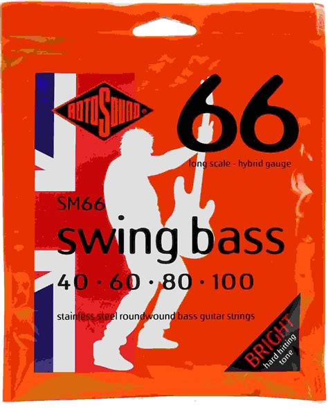 Rotosound Sm66 Swing Bass 66 Stainless Steel Roundound Bass Guitar Strings 040 100 Long