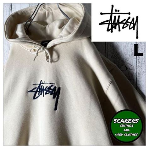 Stussy 【極美品 L】ステューシー 刺繍 ストックロゴ スウェット パーカー 即完売の通販 By Scarers｜ステューシーならラクマ