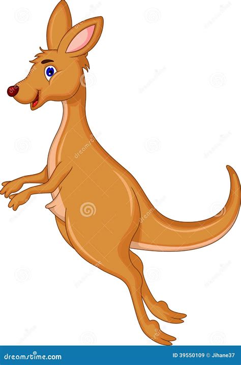 Kangaroo cartoon jumping stock illustration. Illustration of smiling - 39550109