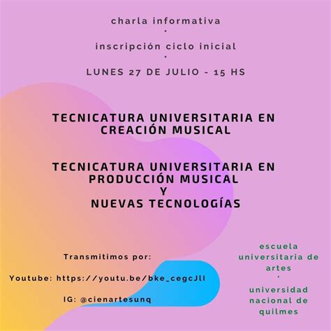 Charlas informativas Inscripción al ciclo inicial de Escuela