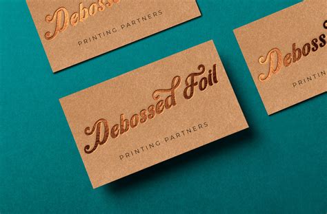 Debossed Foil Business Card For Creative Vintage Look Printing Partners