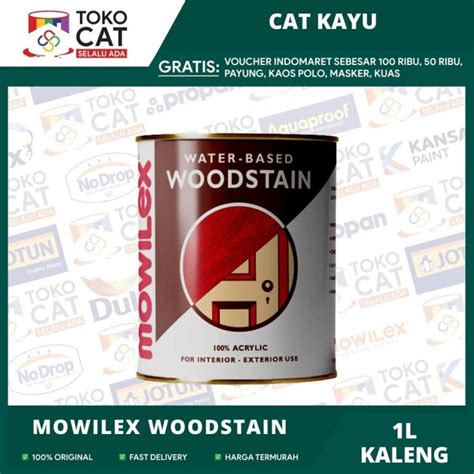 Jual Cat Pelapis Kayu Mowilex Woodstain Water Based Semua Warna Liter