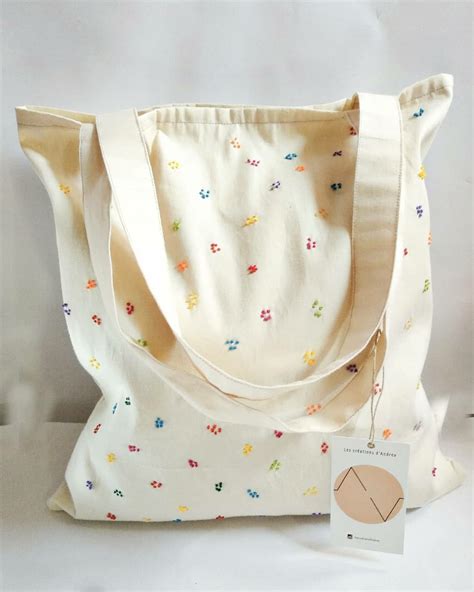 Tote Bag Hecha A Mano Con Bordado A Mano Moda Totebag Handmade