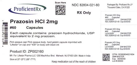 Prazosin Hydrochloride Capsules Usp