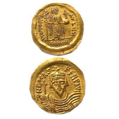 Gold Byzantine Coin - Christian King Phocas 6th Century AD