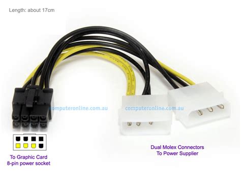 4 Pin Molex To 8 Pin PCI E Express Video Card Graphic Card Power