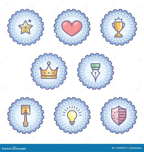 Achievement Badges Vector Illustration Cartoondealer