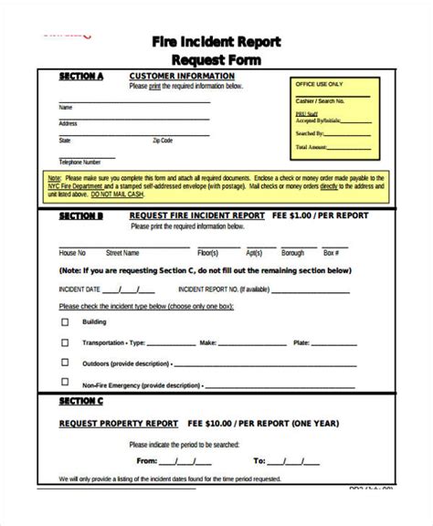 Printable Form For Requesting Incident Report Form Printable Forms