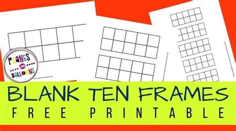 Ten Frame Printable - Blank Ten Frame Templates FREE Printable