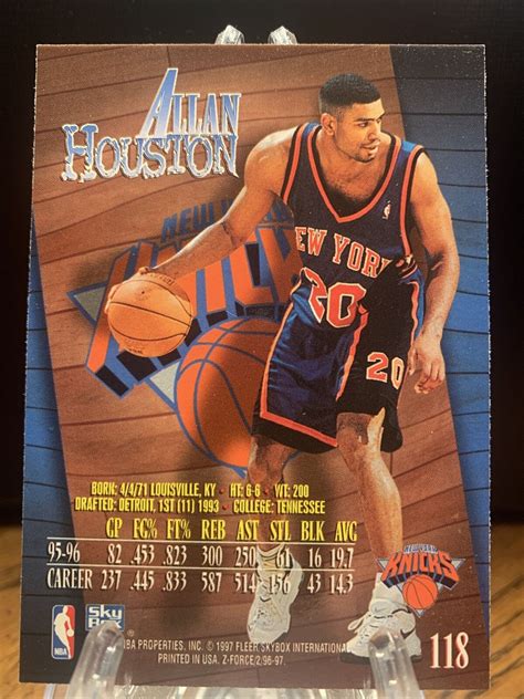 Skybox Z Force Allan Houston For Sale Online Ebay