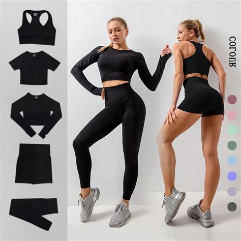 P S Sem Costura Conjunto De Yoga Roupas De Gin Stica Roupas De