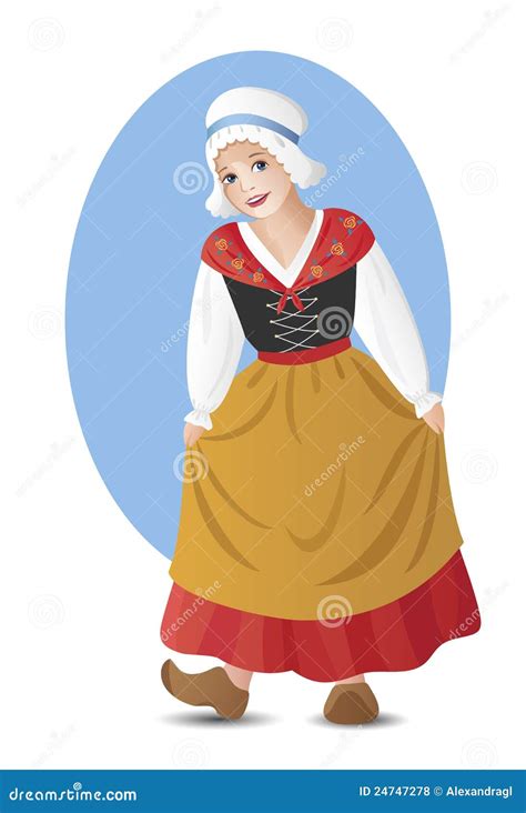 French Girl in National Costume Stock Vector - Illustration of people ...