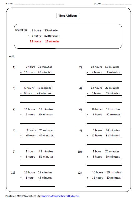 Convert Between Days Hours Minutes And Seconds Worksheets