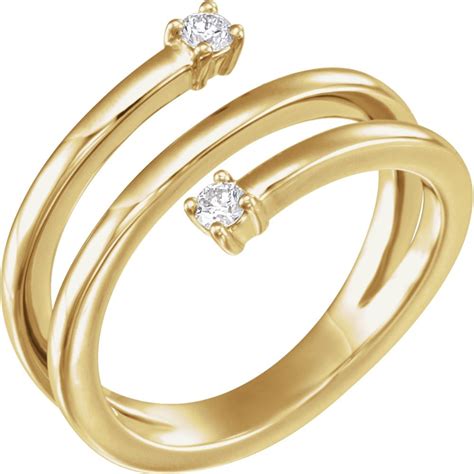 Diamond2deal 14k Yellow Gold Women 18 Cttw Diamond Bypass Engagement Ring Size 7 For Womens