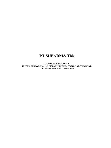 Lk 30 September 2021 Pt Suparma Tbk Pdf