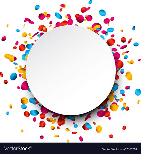 Round Background With Colorful Confetti Royalty Free Vector