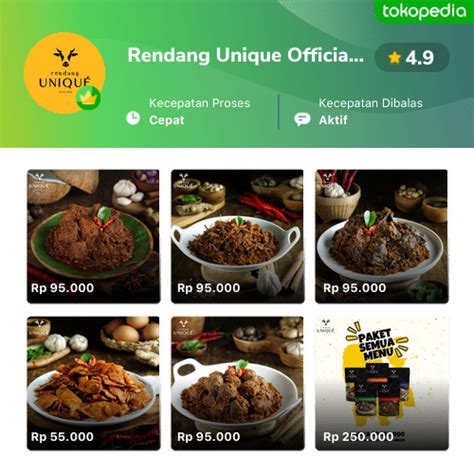 Toko Rendang Unique Official Shop Online Produk Lengkap Harga