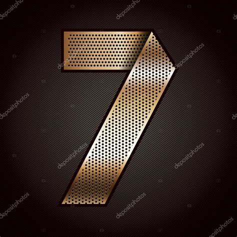 Number Metal Gold Ribbon 7 Seven — Stock Vector © Ecelop 12537347