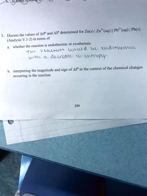 Solved Zns Aq Pb2aq â† Pbs Zn2aq Discuss The Values