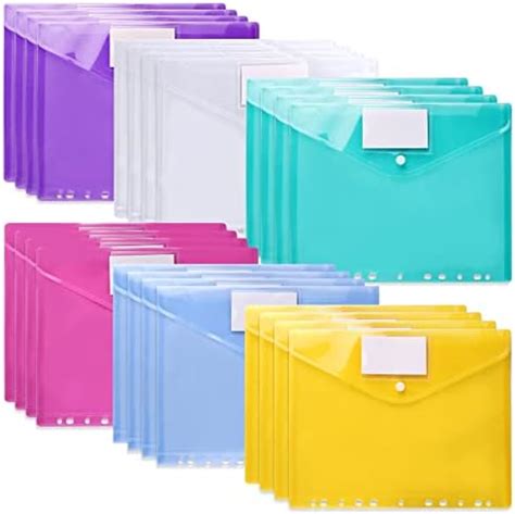 Pochettes Plastiques Perforées Porte Document Transparent 24 Pièces