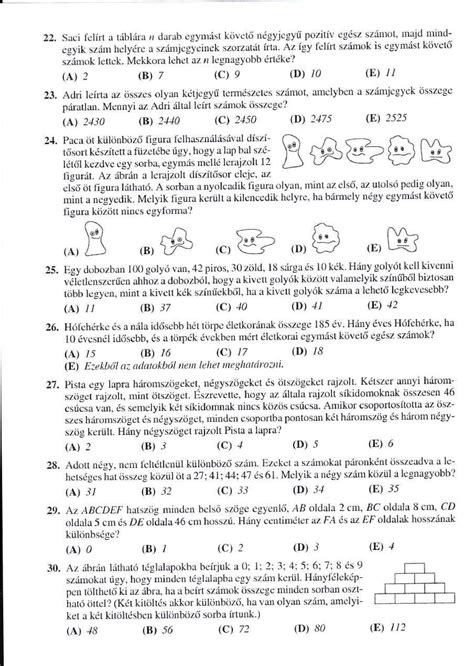 Zr Nyi Ilona Matematikaverseny Pdf Math School Sheet Music