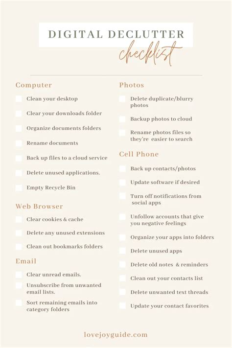 How To Digitally Declutter Your Life Printable Checklist Artofit