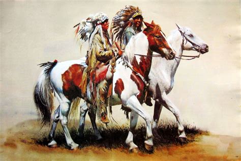 Native American Riding Horse Painting