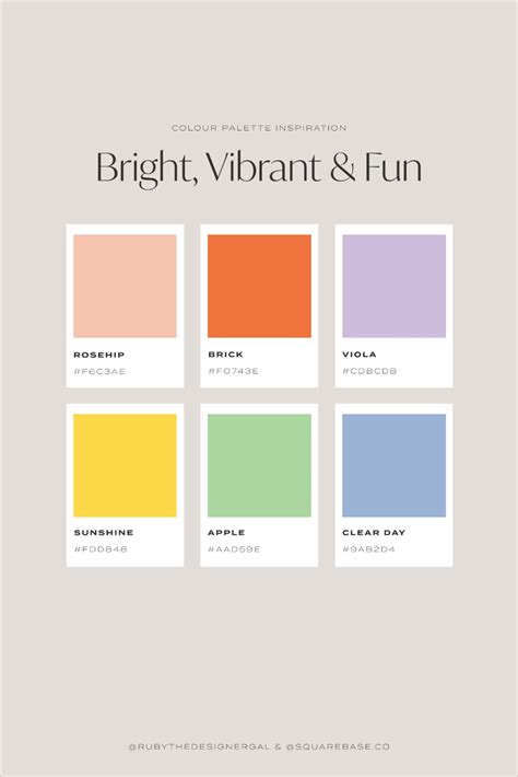 Five Vibrant And Bright Colour Palettes For Your Brand Or Squarespace Website Bold Color Schemes